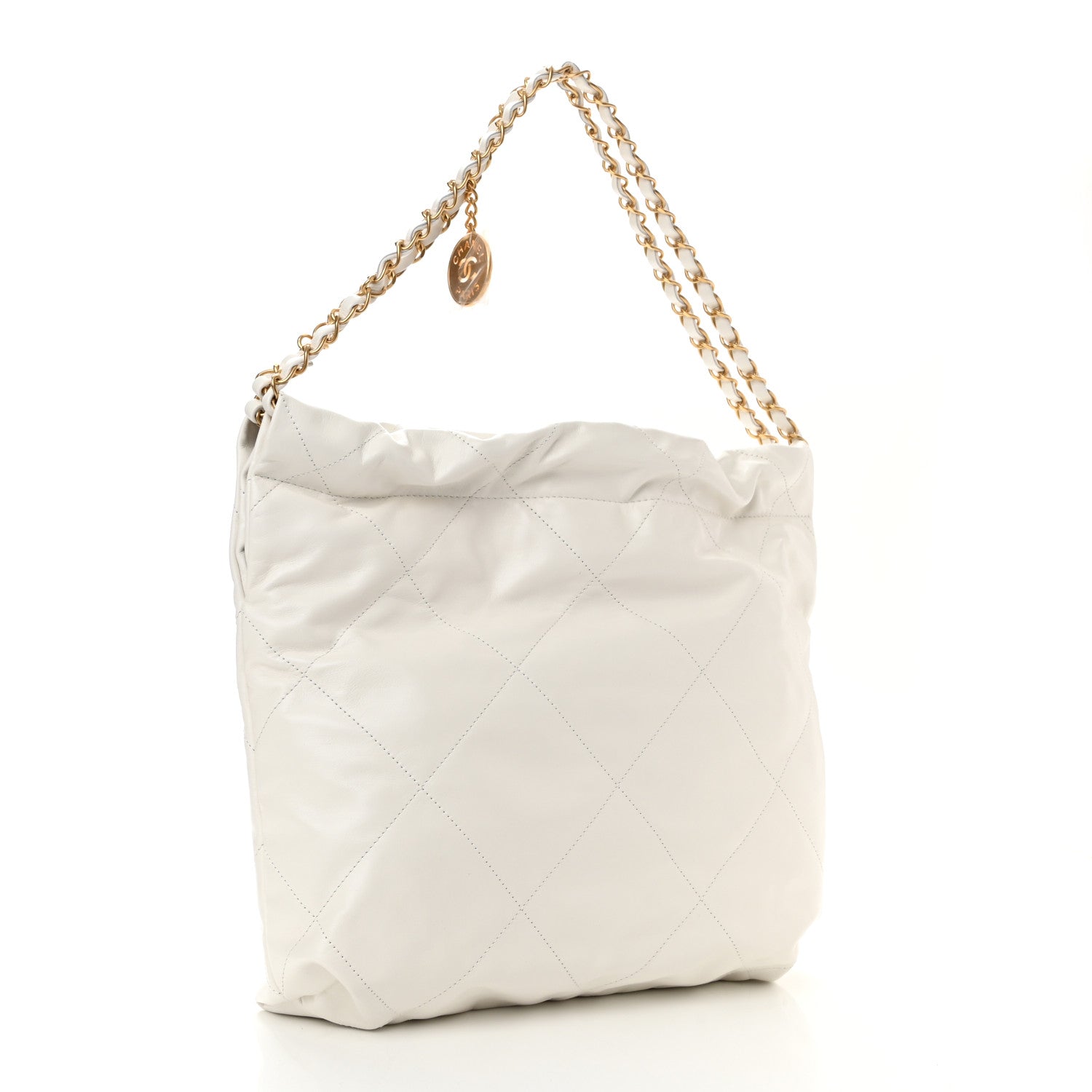 Chanel Shiny Calfskin Quilted Small Chanel 22 White 3 of 9