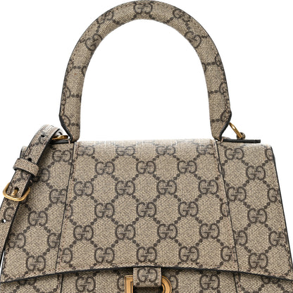 Balenciaga X GUCCI GG Supreme Monogram Small Hourglass Top Handle Bag Beige Ebony 8 of 10