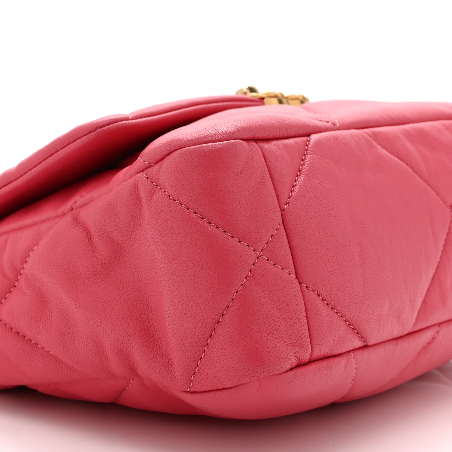 Chanel Goatskin Quilted Medium Chanel 19 Flap Dark Pink 9 of 10