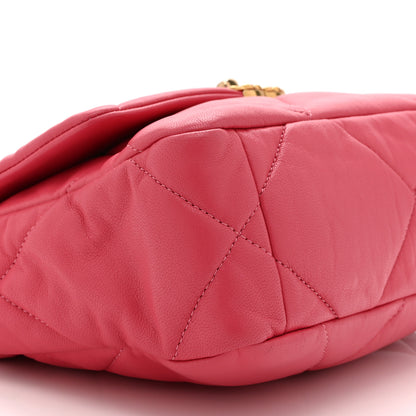 Chanel Goatskin Quilted Medium Chanel 19 Flap Dark Pink 9 of 10