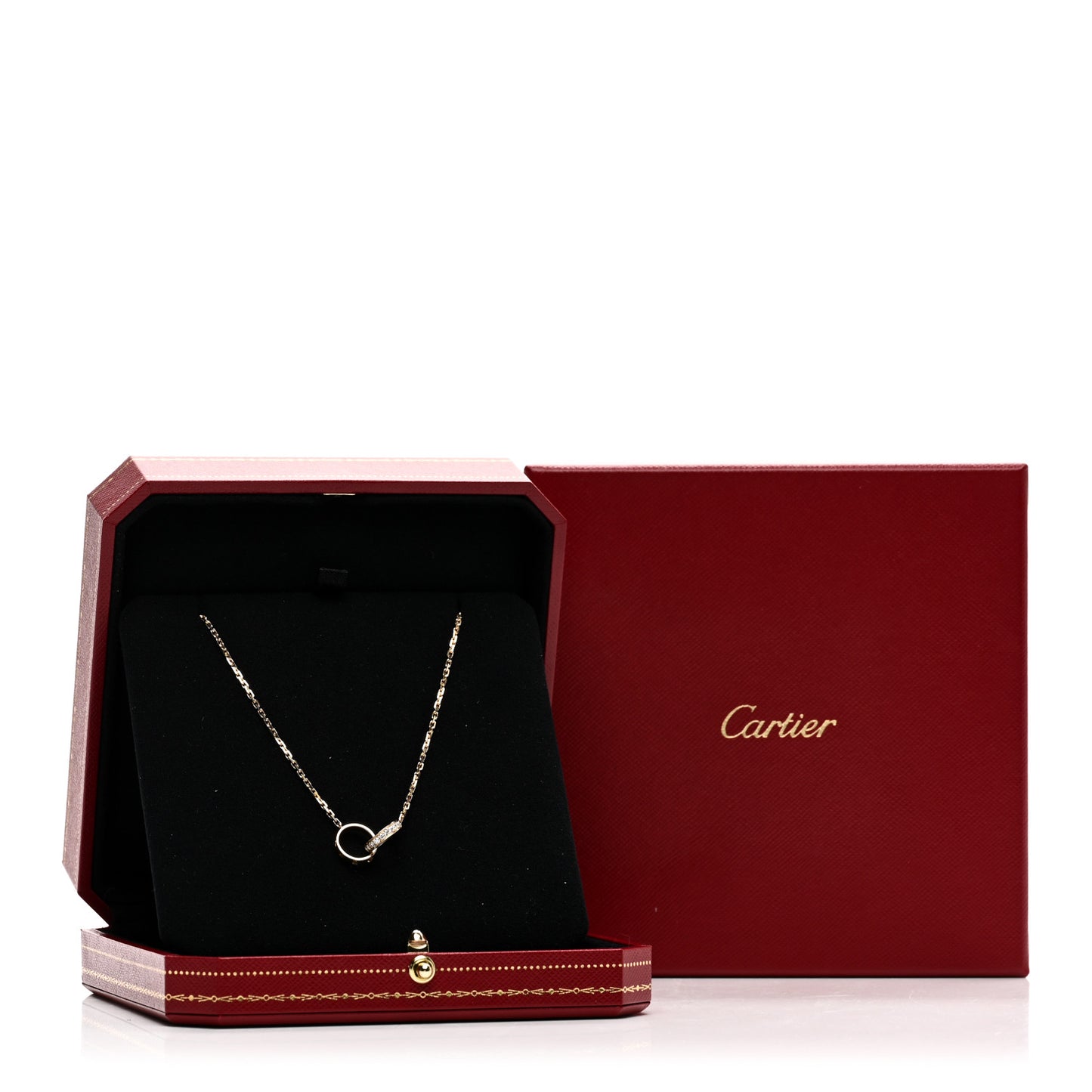18K Yellow Gold Diamond Interlocking LOVE Necklace