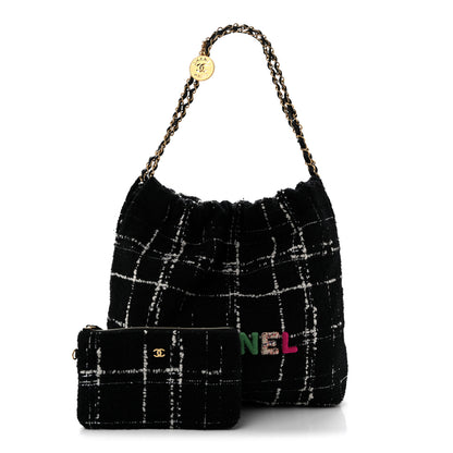 Chanel Wool Tweed Quilted Chanel 22 Black Multicolor 3 of 14