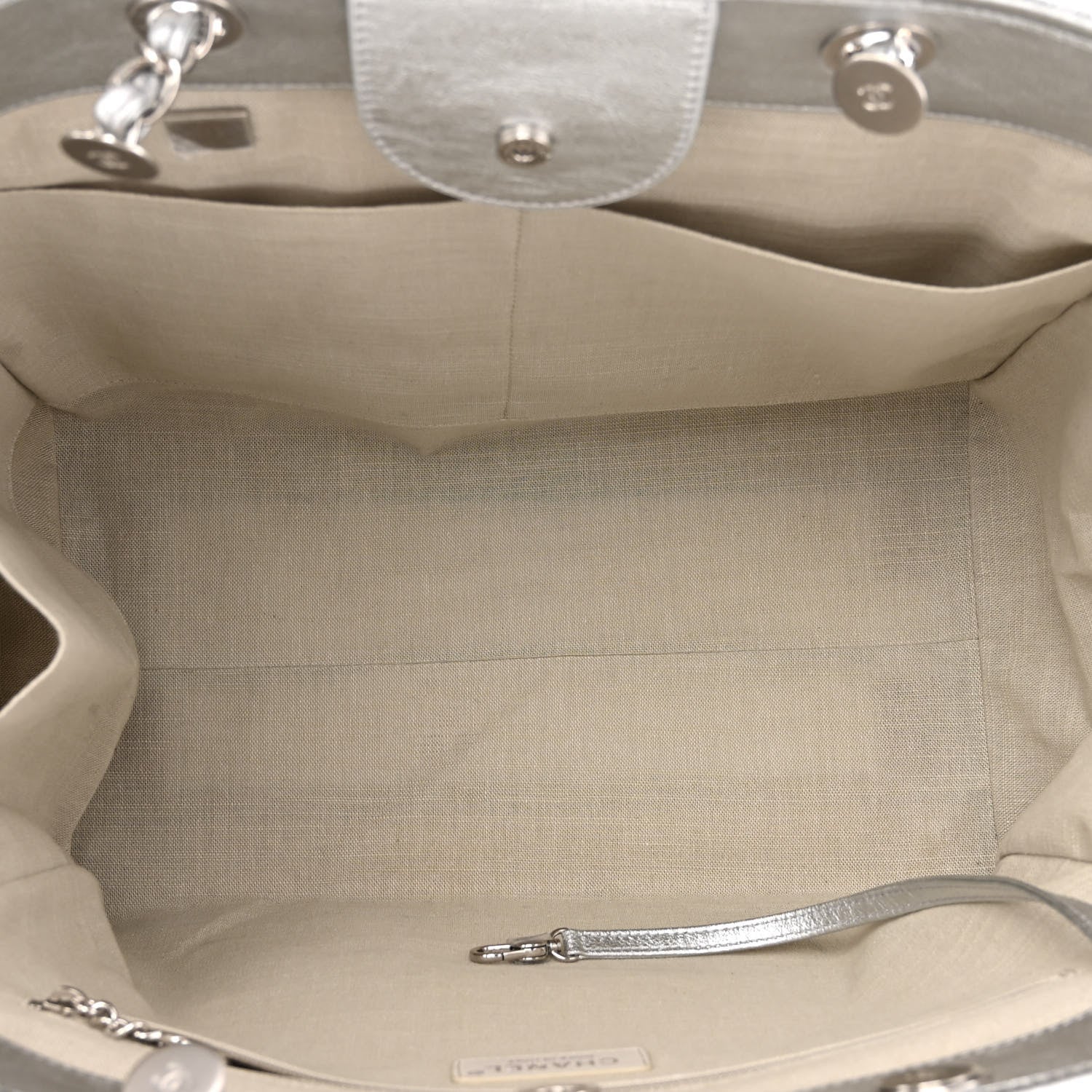 Chanel Metallic Calfskin Medium Deauville Tote Silver 5 of 10