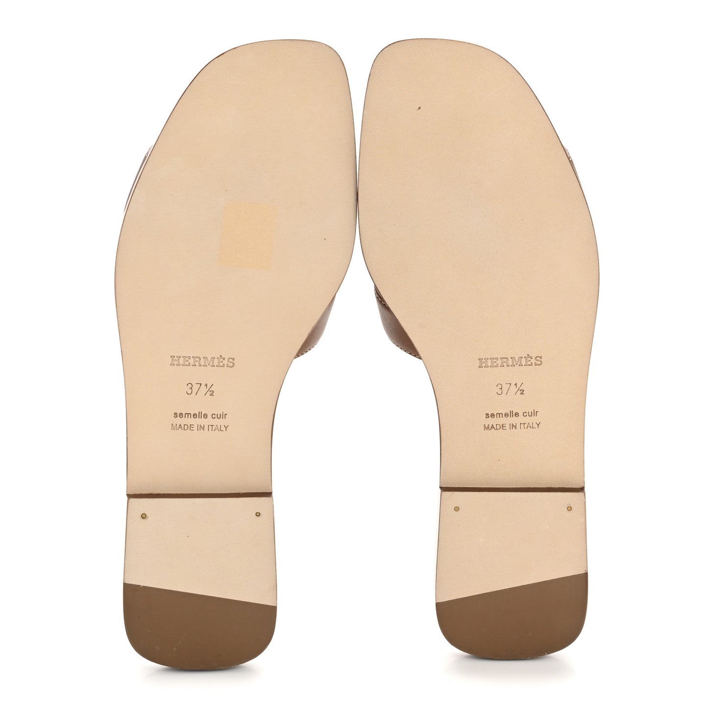 Box Calfskin Oran Sandals 37.5 Gold
