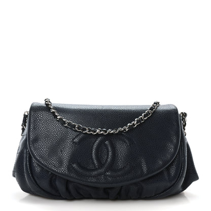 Chanel Caviar Half Moon Wallet On Chain WOC Dark Blue 1 of 11