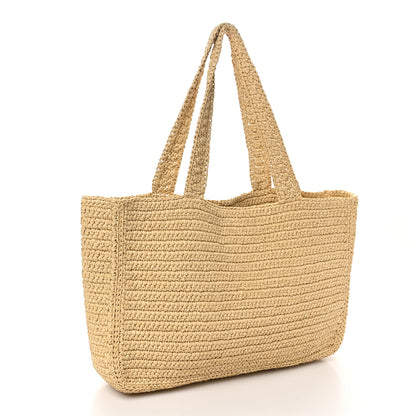 Valentino Garavani Raffia Large Viva Superstar Shopping Tote Natural Black 3 of 9