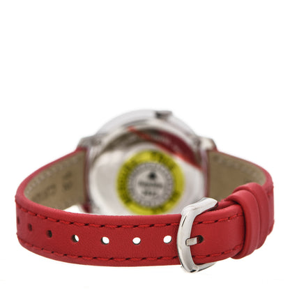 Fendi Stainless Steel Calfskin 28mm Run Away Quartz Watch Red 3 of 5