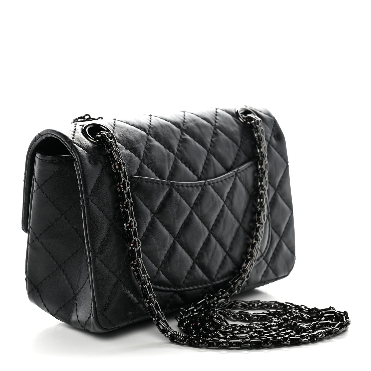 Chanel Aged Calfskin Quilted 2.55 Reissue Mini Flap So Black 3 of 11