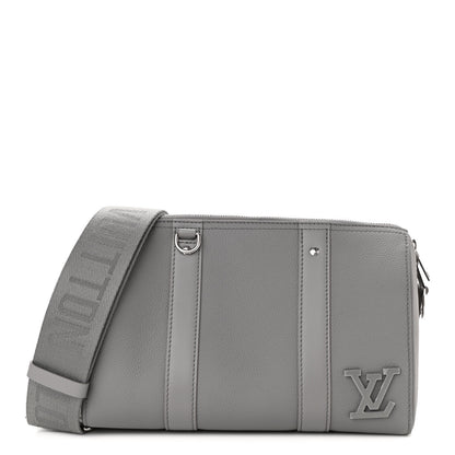 Louis Vuitton Grained Calfskin Aerogram City Keepall Gris 1 of 8