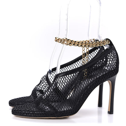 Bottega Veneta Mesh Nappa Chunky Chain Sandals 38 Black 3 of 9