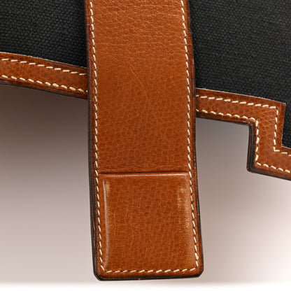 Hermes Canvas Courchevel Medor Clutch Gold Brown 13 of 15