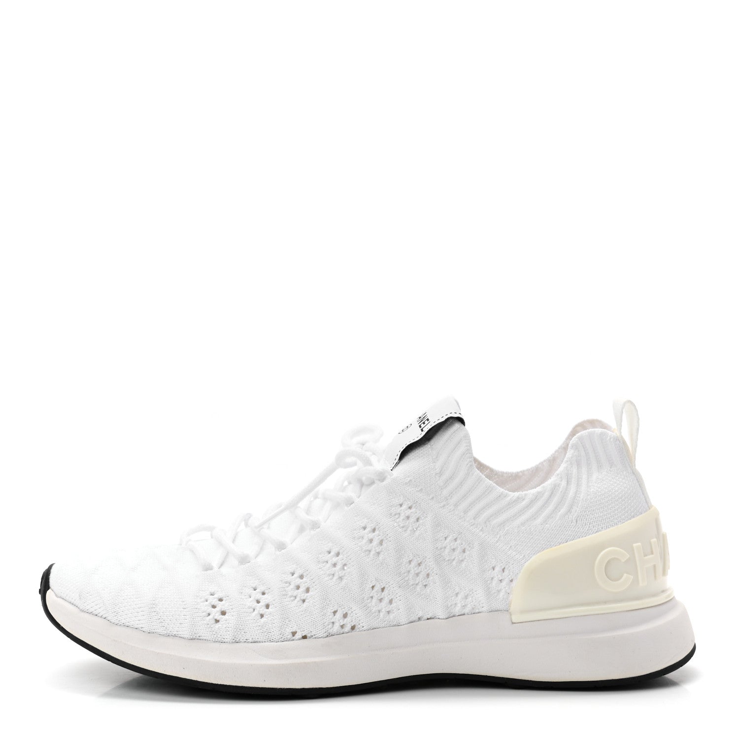 Chanel Fabric Logo Sneakers 39.5 White 1 of 8