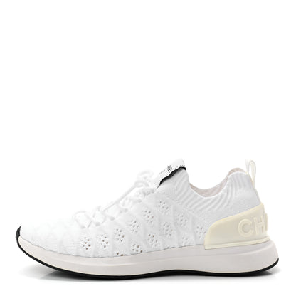 Chanel Fabric Logo Sneakers 39.5 White 1 of 8