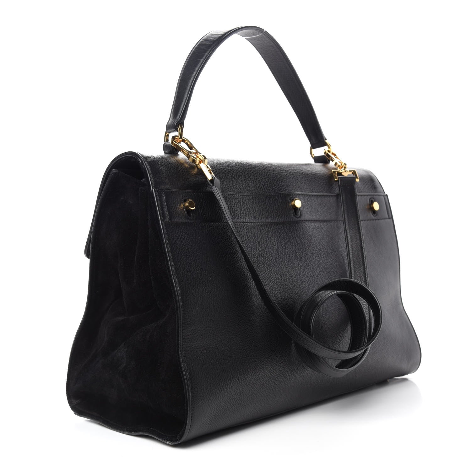 Saint Laurent Calfskin Suede Large Muse Two Black 4 of 12