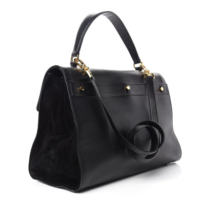 Saint Laurent Calfskin Suede Large Muse Two Black 4 of 12