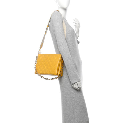 Louis Vuitton Lambskin Embossed Monogram Coussin PM Sunflower 2 of 15