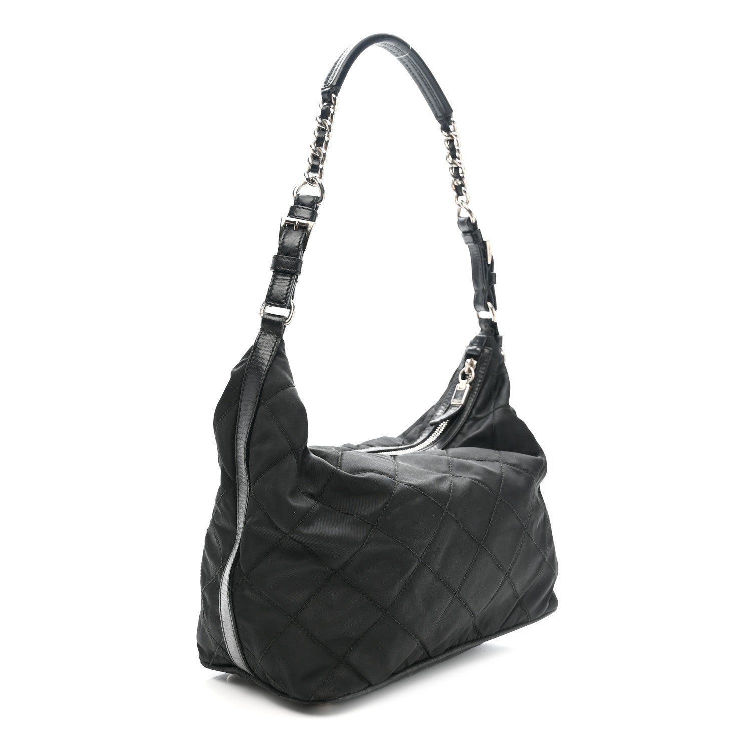 Prada Tessuto Nylon Quilted Shoulder Bag Black 3 of 10