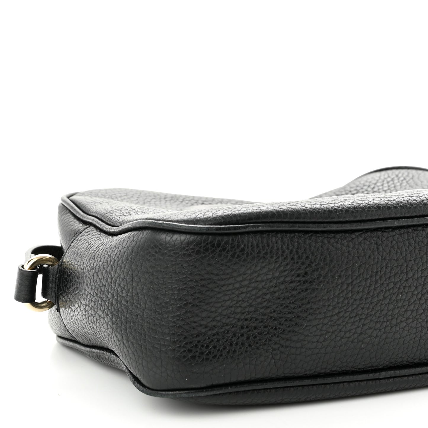 Pebbled Calfskin Small Soho Disco Bag Black