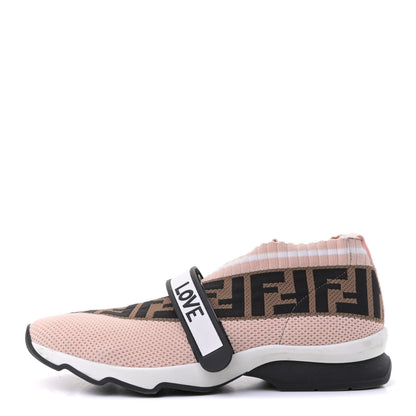 Fendi Stretch Yarn FF Stiff Band Rockoko Sneakers 39 Rosa White Tobacco Black 1 of 4