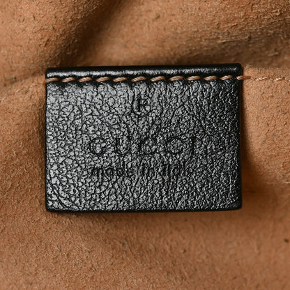 Gucci Monogram Matelasse Diagonal Small GG Marmont Chain Shoulder Bag Beige Black 5 of 9