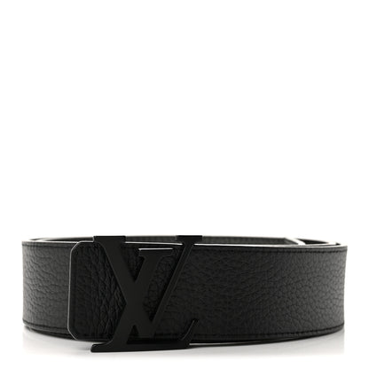 Louis Vuitton Taurillon Calfskin 40mm LV Initiales Reversible Belt   100 40 Black Dark Silver 3 of 8