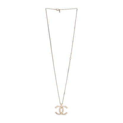 Chanel Baguette Crystal Logo CC Chain Necklace Gold 2 of 4