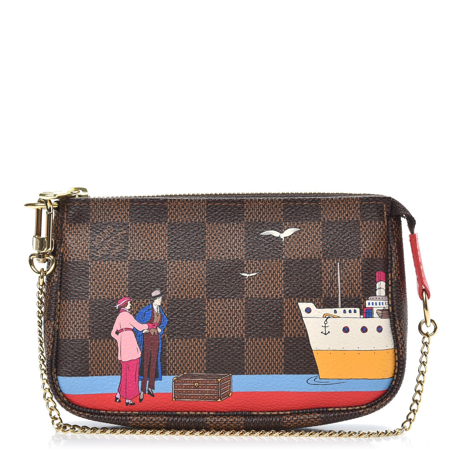 Louis Vuitton Damier Ebene 2016 Christmas Animation Mini Pochette Accessories 1 of 8