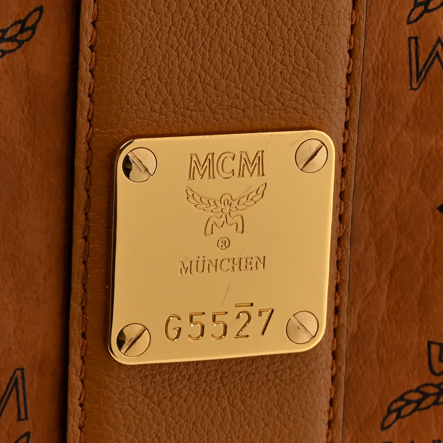 MCM Visetos Medium Liz Reversible Shopper Tote Cognac 10 of 19