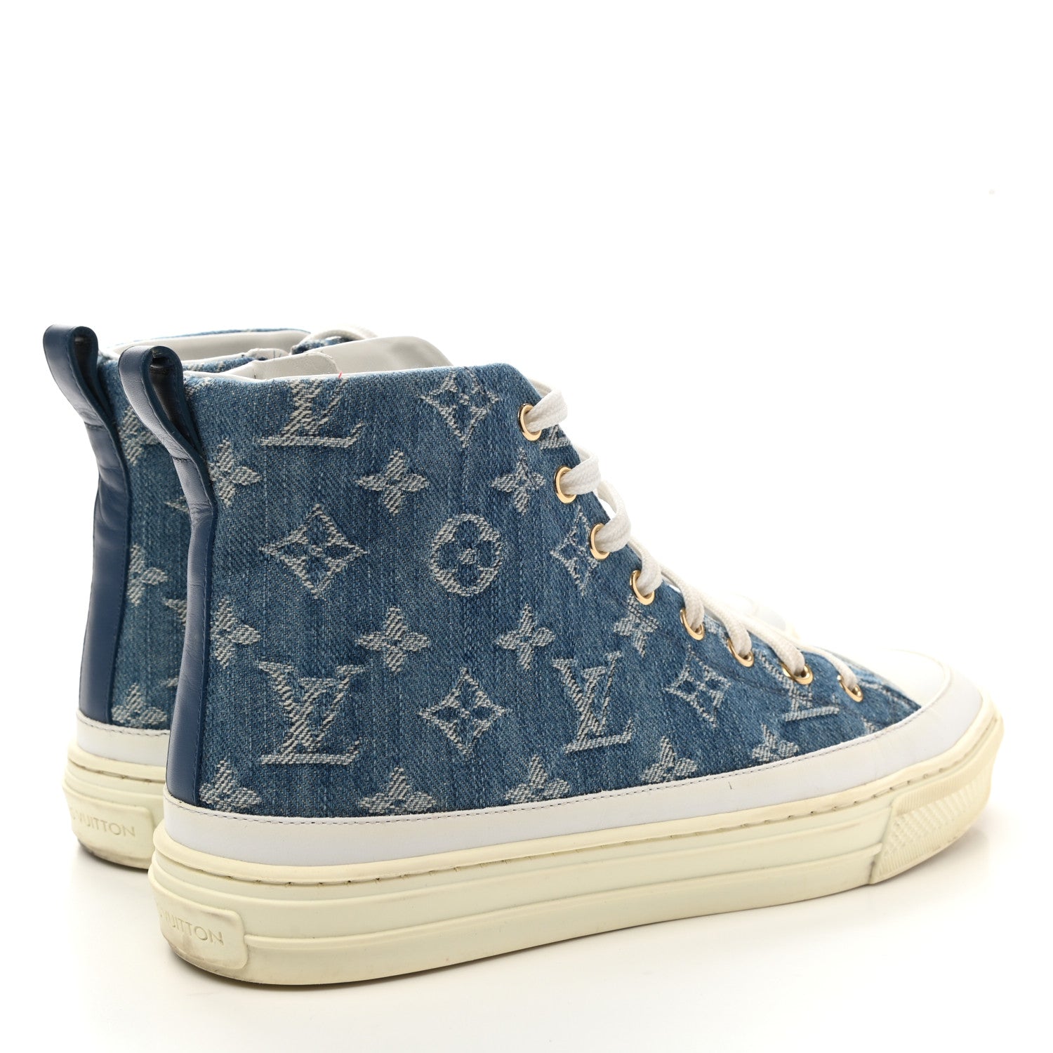 Louis Vuitton Denim Monogram Stellar Sneaker Boots 37 Bleu Jeans Blue 4 of 11