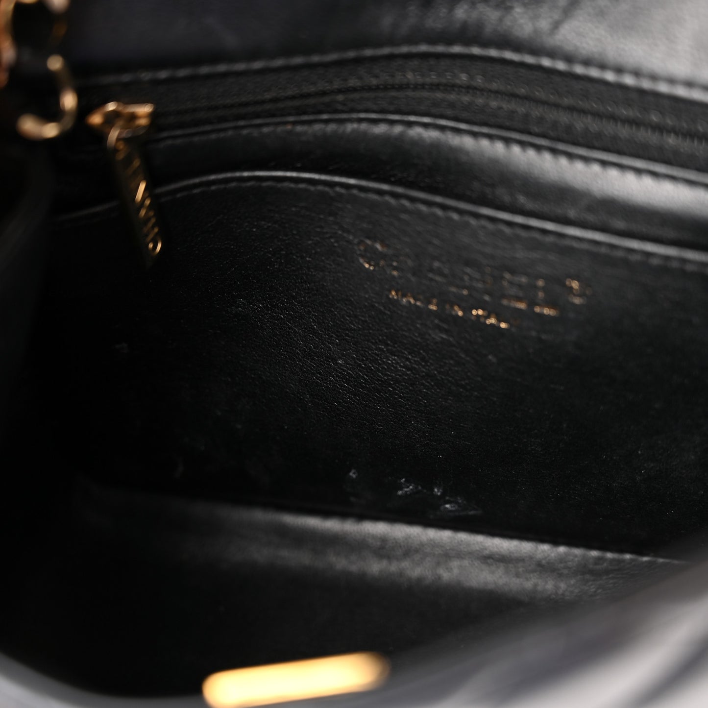 Lambskin Quilted Mini Square Flap Black