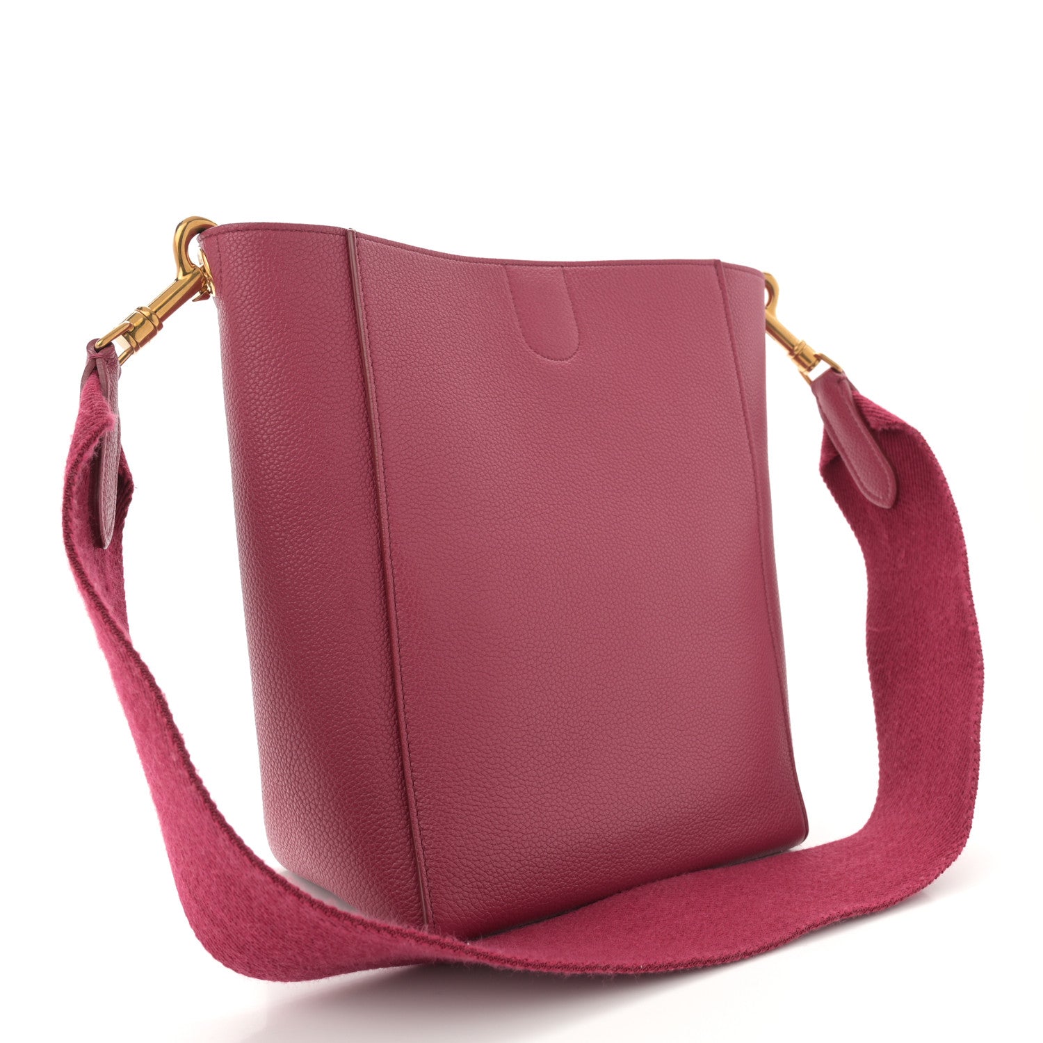 Celine Soft Grained Calfskin Small Sangle Bucket Bag Raspberry 3 of 10