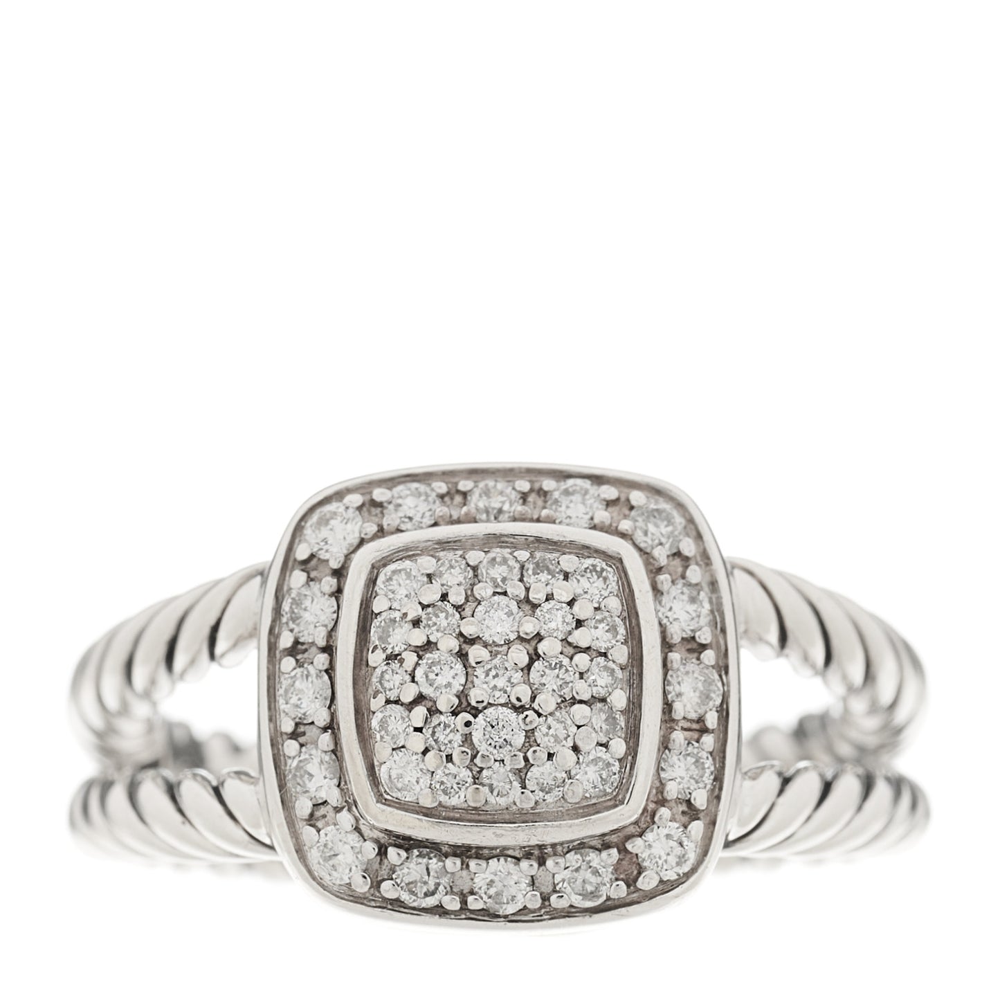 Sterling Silver Diamond 7mm Petite Albion Pave Ring 52 6