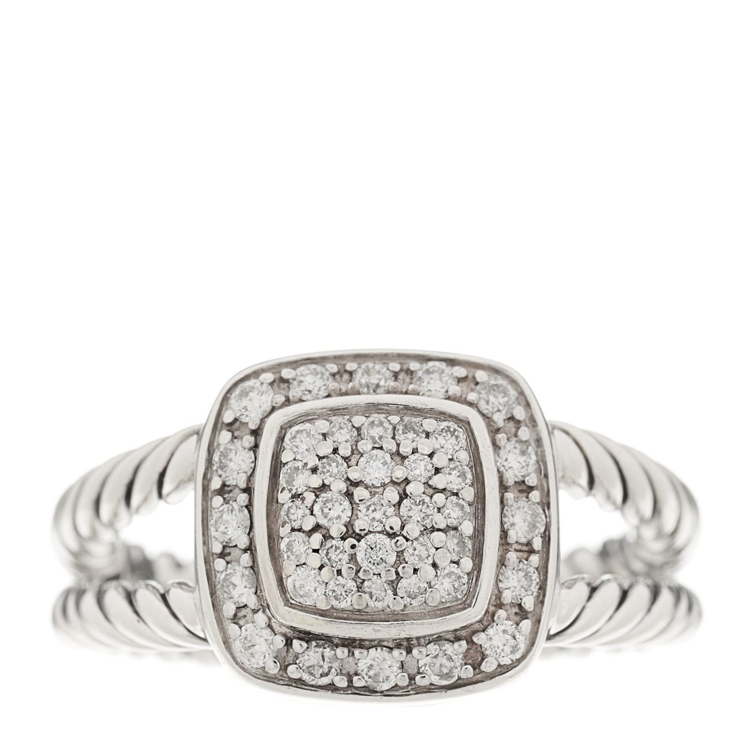 David Yurman Sterling Silver Diamond 7mm Petite Albion Pave Ring 52 6 2 of 6