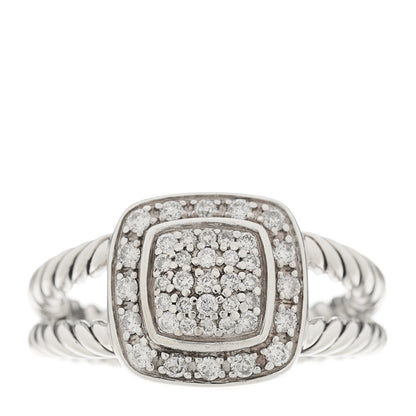 David Yurman Sterling Silver Diamond 7mm Petite Albion Pave Ring 52 6 2 of 6