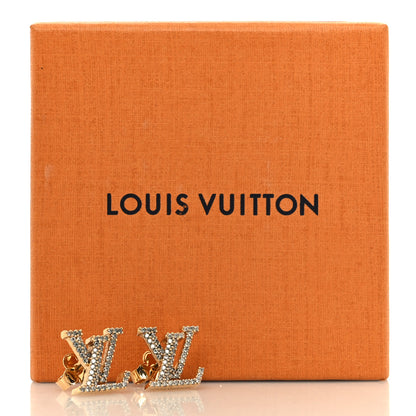 Louis Vuitton Metal Crystal LV Iconic Earrings Gold 6 of 6