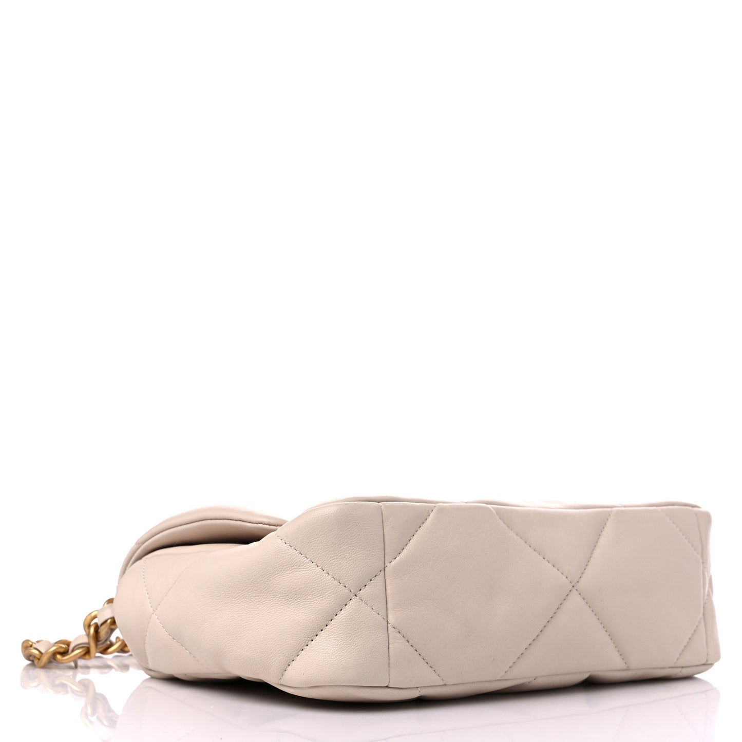 Lambskin Quilted Medium Chanel 19 Flap Light Beige