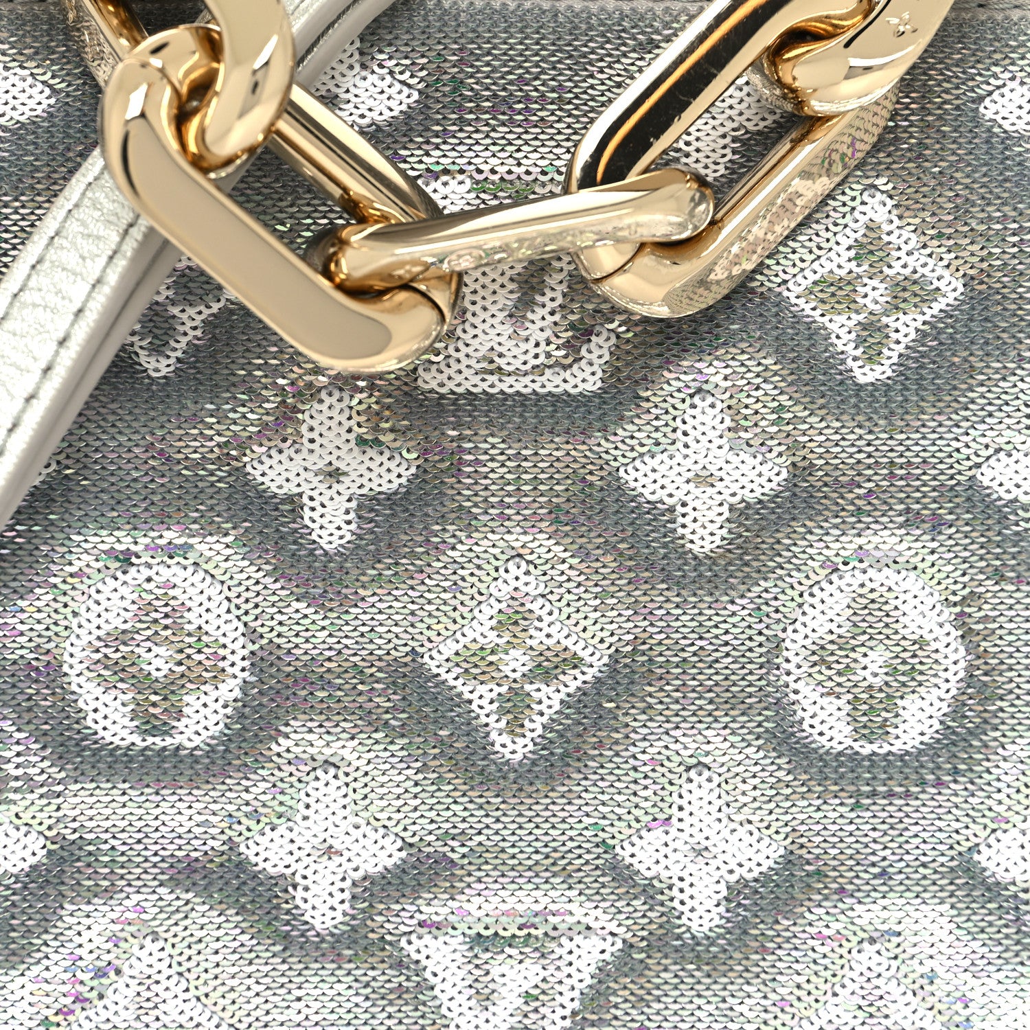 Louis Vuitton Satin Sequin Embroidered Monogram Coussin BB Silver 9 of 11