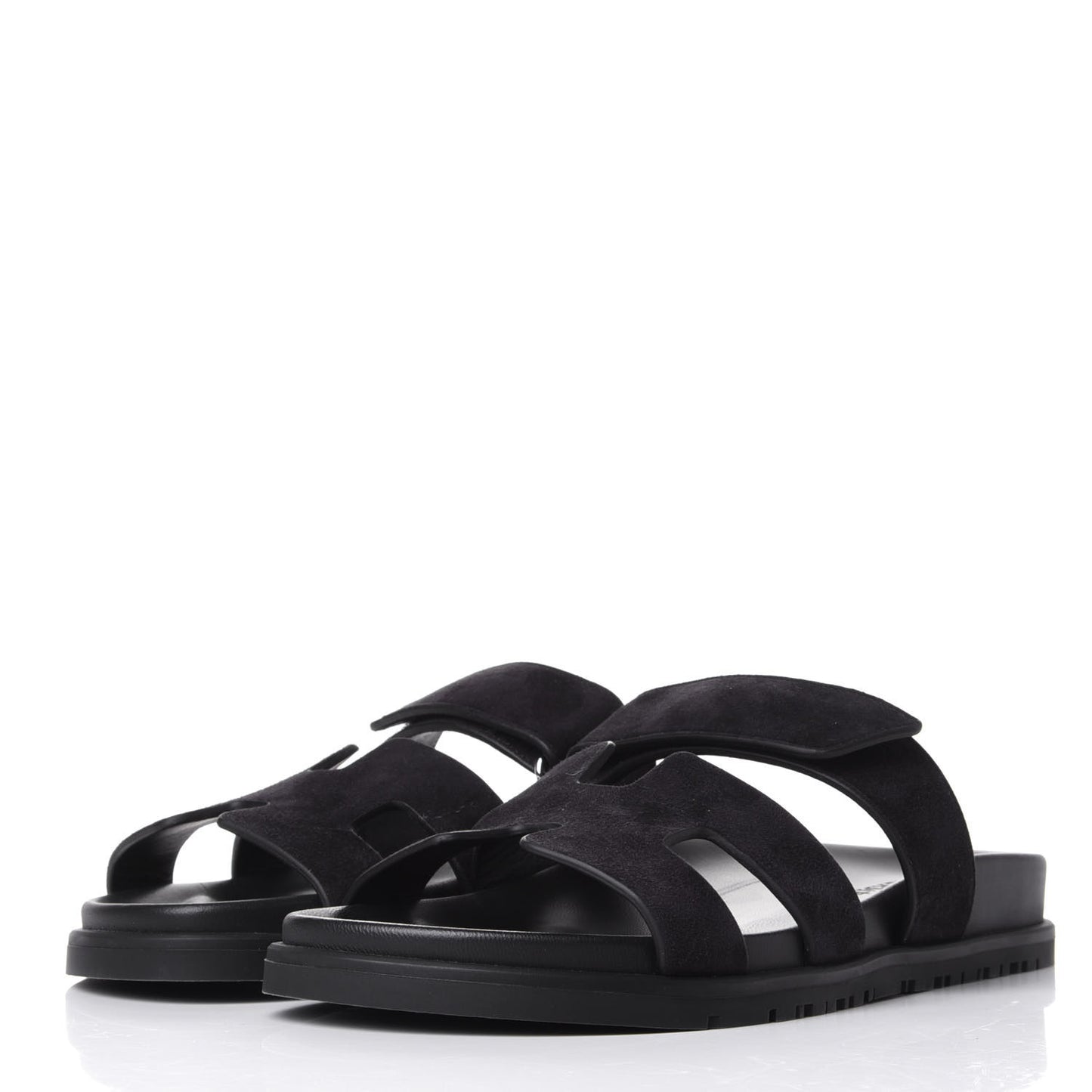 Suede Goatskin Womens Chypre Sandals 37 Black