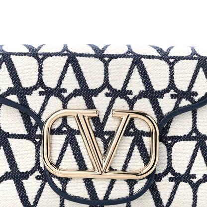 Valentino Garavani Toile Iconographe Cotton Vlogo Small Loco Hobo Bag White Worker 7 of 9