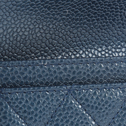 Chanel Iridescent Caviar Quilted Flap Card Holder Dark Blue 13 of 13