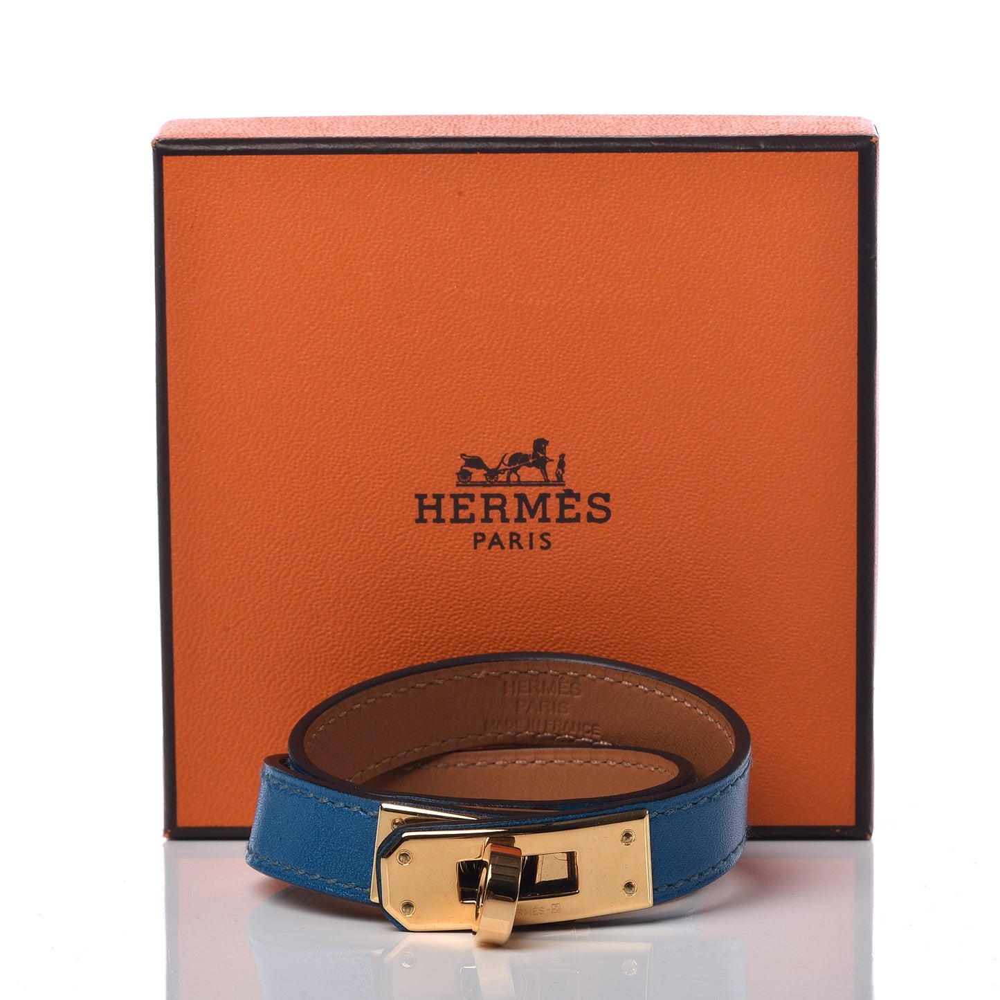 Tadelakt Kelly Double Tour Bracelet XS Bleu Izmir