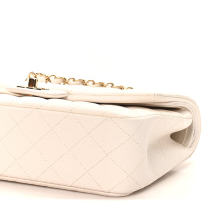 Chanel Caviar Quilted Medium Double Flap White 10 of 10