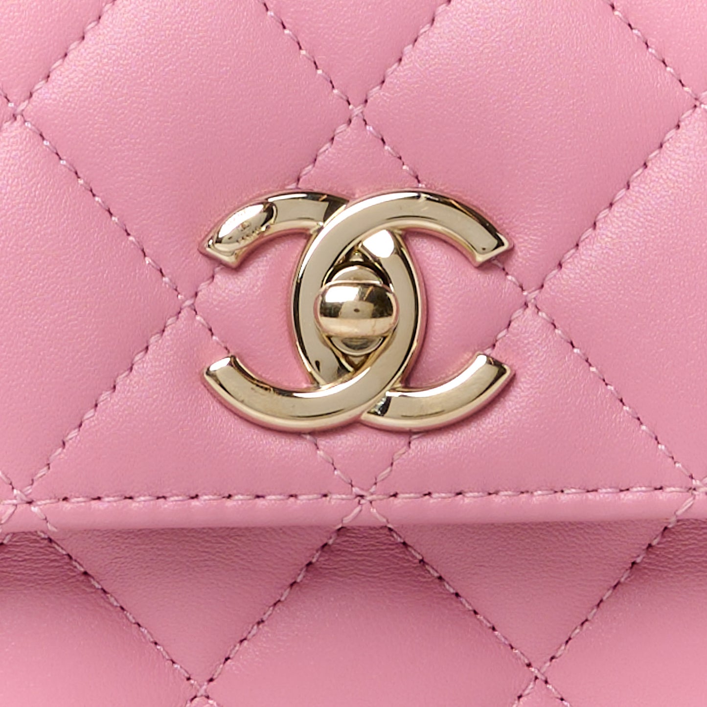 Lambskin Quilted Small Trendy CC Flap Dual Handle Bag Pink