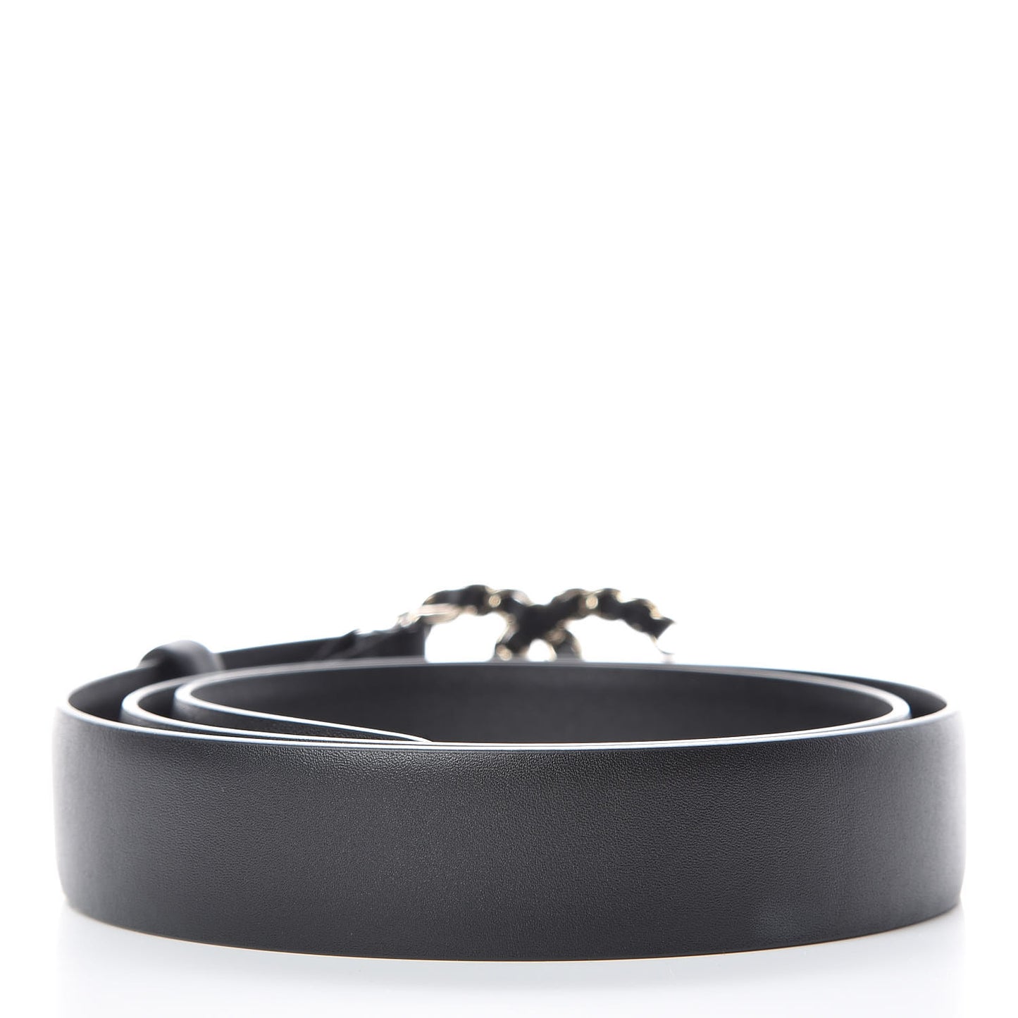 Calfskin CC Chain Belt 90 36 Black