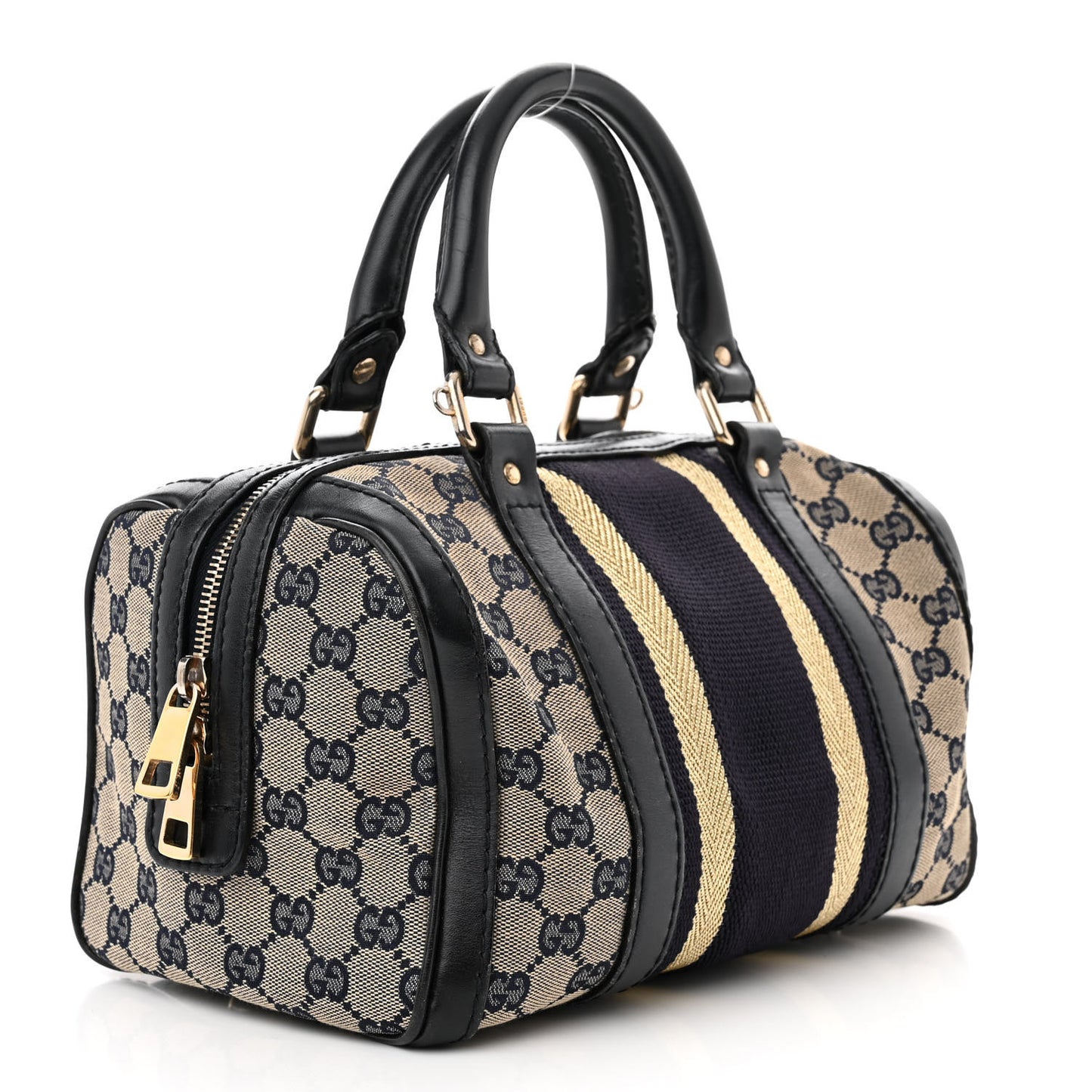 Monogram Vintage Web Small Boston Navy