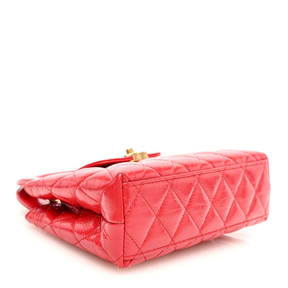 Chanel Shiny Aged Calfskin Quilted Nano Kelly Shopper Red 4 of 10