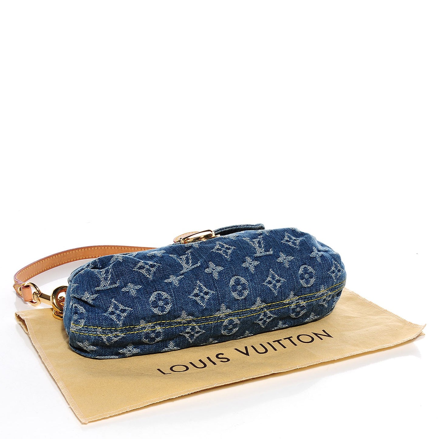 Monogram Denim Mini Pleaty Blue