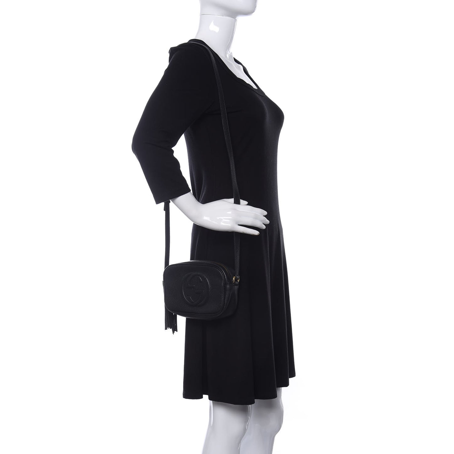 Pebbled Calfskin Mini Soho Disco Bag Black