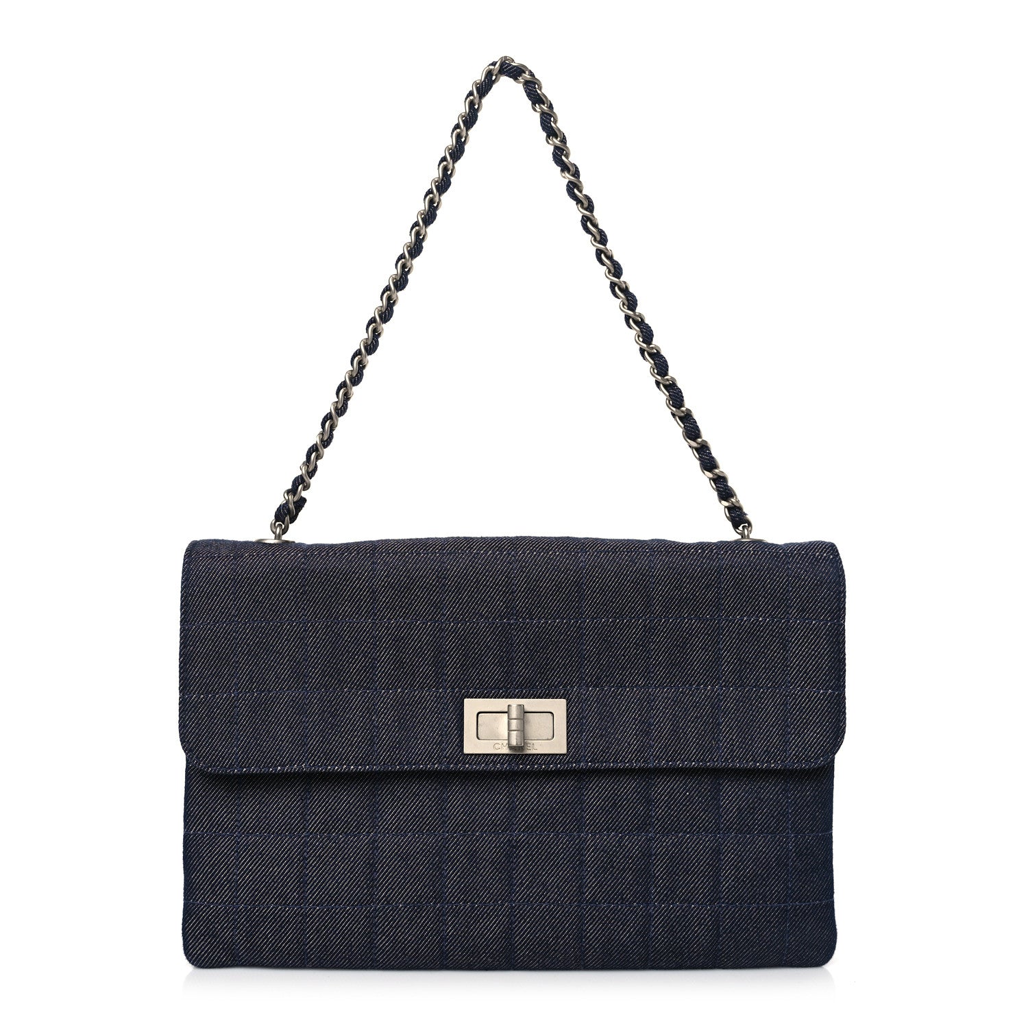 Chanel Denim Chocolate Bar Mademoiselle Flap Blue 1 of 9