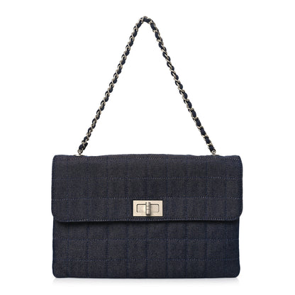 Chanel Denim Chocolate Bar Mademoiselle Flap Blue 1 of 9